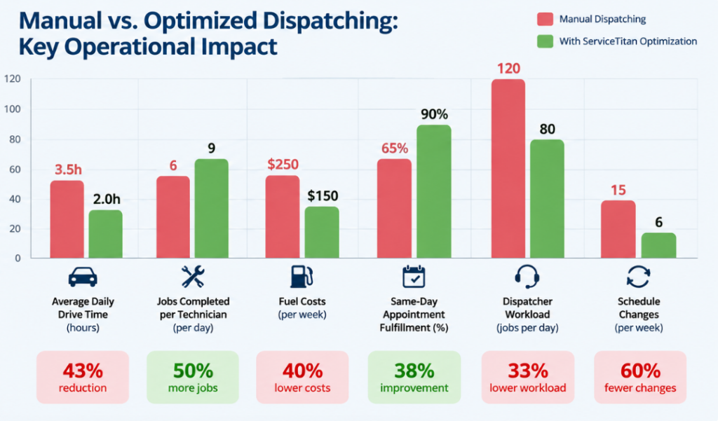 manual vs optimized dispatching